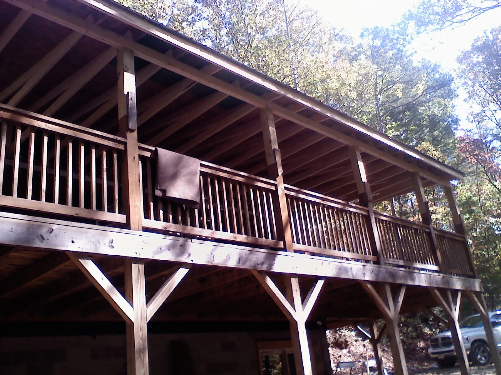 Timber framing under a new elevated porch and deck — Roof Leak Repair in Broxton by Roofing Brothers